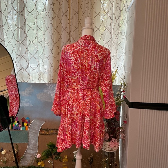 Susan Graver Vibrant Pink Long Sleeve Dress - Picture 3 of 4